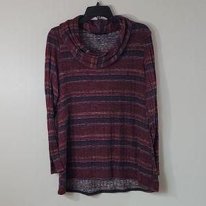 Alyx Burgundy and Purple Cowl Neck Top M